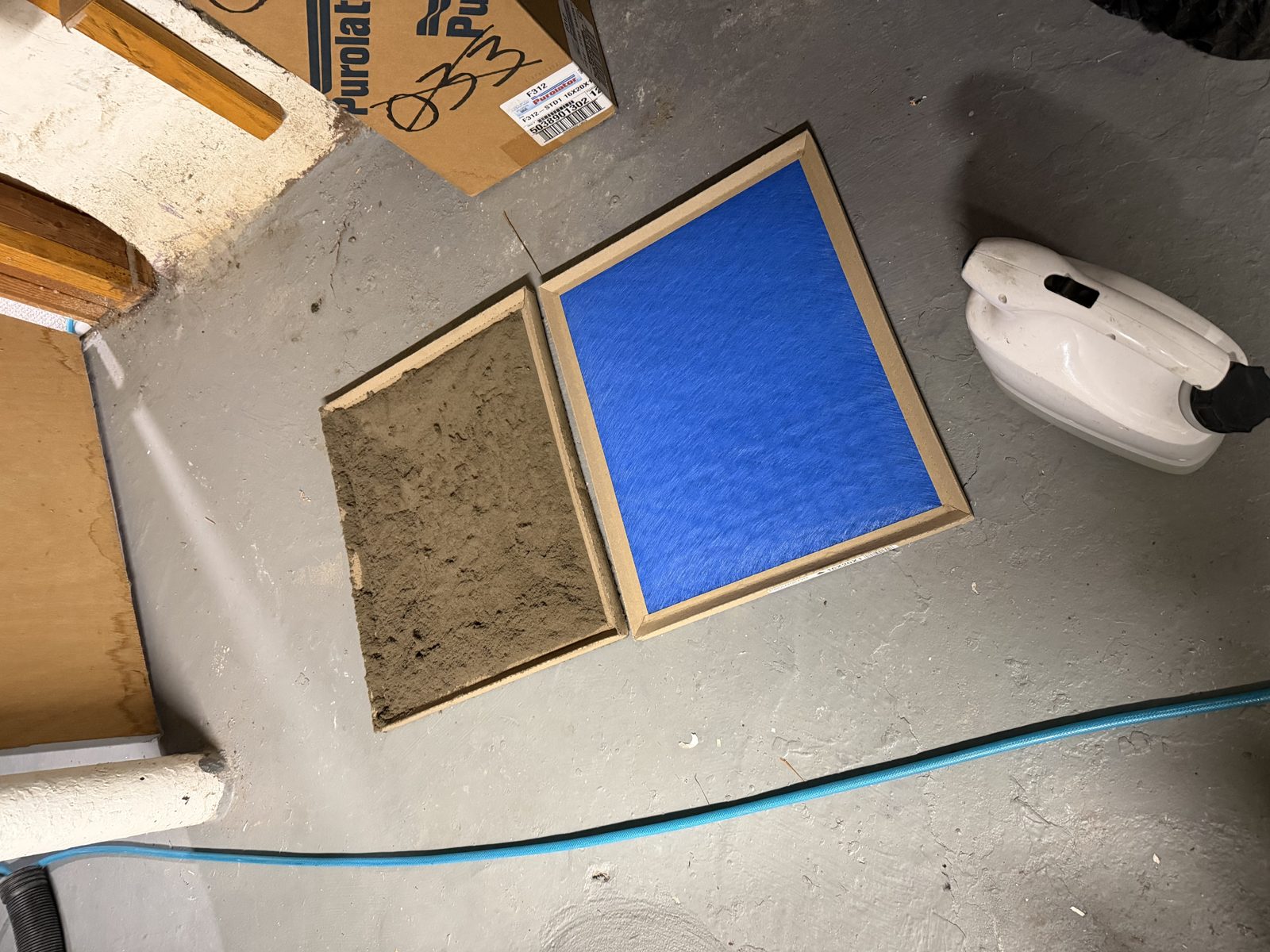 AMG equipment set up on a protected floor